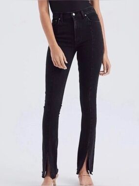Abercrombie & Fitch Black High-Rise Split-Hem Skinny Jeans - size 27